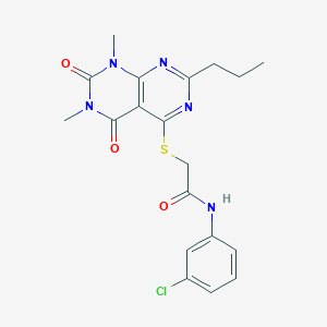 N-(3-chlorophenyl)-2-((6,8-dimethyl-5,7-dioxo-2-propyl-5,6,7,8-tetrahydropyrimido[4,5-d]pyrimidin-4-yl)thio)acetamide