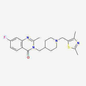 3-[[1-[(2,4-Dimethyl-1,3-thiazol-5-yl)methyl]piperidin-4-yl]methyl]-7-fluoro-2-methylquinazolin-4-one