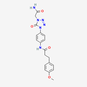 N-(4-(4-(2-amino-2-oxoethyl)-5-oxo-4,5-dihydro-1H-tetrazol-1-yl)phenyl)-3-(4-methoxyphenyl)propanamide