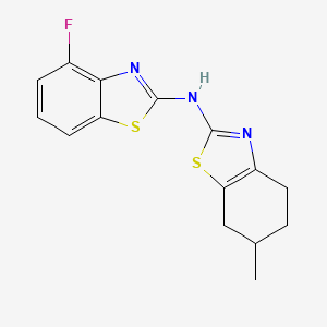 molecular formula C15H14FN3S2 B2502582 4-fluoro-N-(6-methyl-4,5,6,7-tetrahydrobenzo[d]thiazol-2-yl)benzo[d]thiazol-2-amine CAS No. 862974-55-8