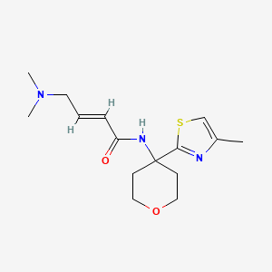 (E)-4-(Dimethylamino)-N-[4-(4-methyl-1,3-thiazol-2-yl)oxan-4-yl]but-2-enamide