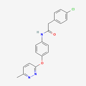molecular formula C19H16ClN3O2 B2502593 2-(4-氯苯基)-N-(4-((6-甲基吡哒嗪-3-基)氧基)苯基)乙酰胺 CAS No. 1207016-41-8