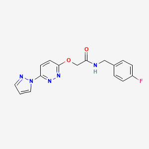 2-((6-(1H-pyrazol-1-yl)pyridazin-3-yl)oxy)-N-(4-fluorobenzyl)acetamide