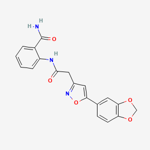 2-(2-(5-(Benzo[d][1,3]dioxol-5-yl)isoxazol-3-yl)acetamido)benzamide