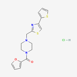 Furan-2-yl(4-((4-(thiophen-2-yl)thiazol-2-yl)methyl)piperazin-1-yl)methanone hydrochloride