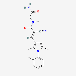 (E)-N-(2-Amino-2-oxoethyl)-2-cyano-3-[2,5-dimethyl-1-(2-methylphenyl)pyrrol-3-yl]-N-methylprop-2-enamide