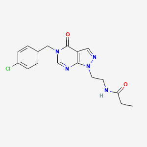 N-(2-(5-(4-chlorobenzyl)-4-oxo-4,5-dihydro-1H-pyrazolo[3,4-d]pyrimidin-1-yl)ethyl)propionamide