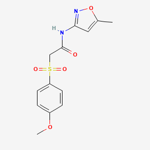 molecular formula C13H14N2O5S B2502608 2-((4-methoxyphenyl)sulfonyl)-N-(5-methylisoxazol-3-yl)acetamide CAS No. 941951-87-7