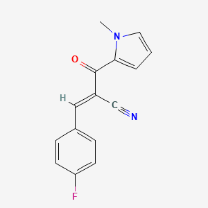 molecular formula C15H11FN2O B2502632 (E)-3-(4-fluorophenyl)-2-[(1-methyl-1H-pyrrol-2-yl)carbonyl]-2-propenenitrile CAS No. 900019-53-6