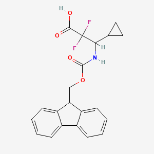 molecular formula C21H19F2NO4 B2502650 3-Cyclopropyl-3-(9H-fluoren-9-ylmethoxycarbonylamino)-2,2-difluoropropanoic acid CAS No. 2138375-42-3