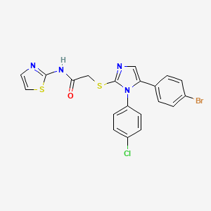 2-((5-(4-bromophenyl)-1-(4-chlorophenyl)-1H-imidazol-2-yl)thio)-N-(thiazol-2-yl)acetamide