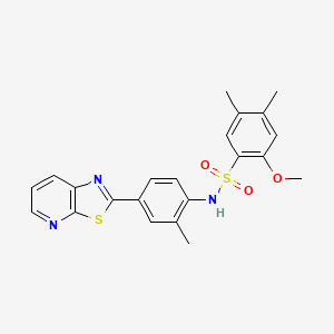 2-methoxy-4,5-dimethyl-N-(2-methyl-4-(thiazolo[5,4-b]pyridin-2-yl)phenyl)benzenesulfonamide