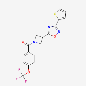 (3-(3-(Thiophen-2-yl)-1,2,4-oxadiazol-5-yl)azetidin-1-yl)(4-(trifluoromethoxy)phenyl)methanone
