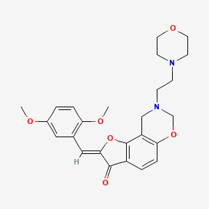 molecular formula C25H28N2O6 B2502666 (Z)-2-(2,5-二甲氧基苄叉亚甲基)-8-(2-吗啉乙基)-8,9-二氢-2H-苯并呋喃[7,6-e][1,3]恶嗪-3(7H)-酮 CAS No. 929440-86-8