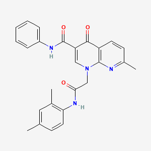 molecular formula C26H24N4O3 B2502674 1-(2-((2,4-二甲苯基)氨基)-2-氧代乙基)-7-甲基-4-氧代-N-苯基-1,4-二氢-1,8-萘啶-3-甲酰胺 CAS No. 1251585-00-8