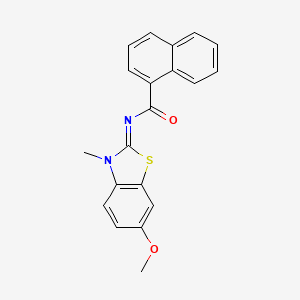 molecular formula C20H16N2O2S B2502678 (E)-N-(6-甲氧基-3-甲基苯并[d]噻唑-2(3H)-亚甲基)-1-萘酰胺 CAS No. 850781-99-6