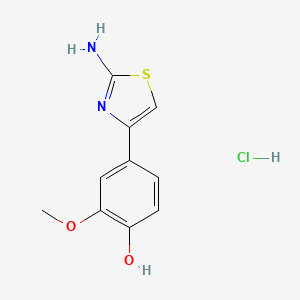 molecular formula C10H11ClN2O2S B2502679 4-(2-Amino-1,3-thiazol-4-YL)-2-methoxyphenol hydrochloride CAS No. 1056451-14-9