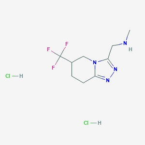molecular formula C9H15Cl2F3N4 B2502732 methyl({[6-(trifluoromethyl)-5H,6H,7H,8H-[1,2,4]triazolo[4,3-a]pyridin-3-yl]methyl})amine dihydrochloride CAS No. 2094926-49-3
