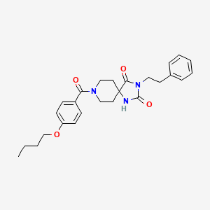 molecular formula C26H31N3O4 B2502733 8-(4-Butoxybenzoyl)-3-phenethyl-1,3,8-triazaspiro[4.5]decane-2,4-dione CAS No. 1021081-22-0