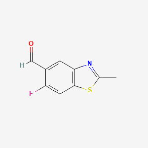 molecular formula C9H6FNOS B2502736 6-氟-2-甲基-1,3-苯并噻唑-5-甲醛 CAS No. 2413907-25-0