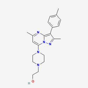 molecular formula C21H27N5O B2502737 2-(4-(2,5-二甲基-3-(对甲苯基)吡唑并[1,5-a]嘧啶-7-基)哌嗪-1-基)乙醇 CAS No. 900271-34-3