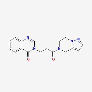 molecular formula C17H17N5O2 B2502758 3-(3-(6,7-dihydropyrazolo[1,5-a]pyrazin-5(4H)-yl)-3-oxopropyl)quinazolin-4(3H)-one CAS No. 2034264-09-8