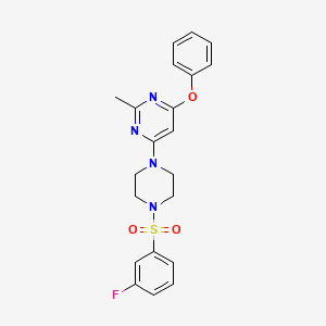 4-(4-((3-Fluorophenyl)sulfonyl)piperazin-1-yl)-2-methyl-6-phenoxypyrimidine