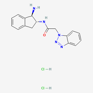 N-[(1R,2R)-1-Amino-2,3-dihydro-1H-inden-2-yl]-2-(benzotriazol-1-yl)acetamide;dihydrochloride