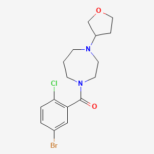 molecular formula C16H20BrClN2O2 B2502767 (5-Bromo-2-chlorophenyl)(4-(tetrahydrofuran-3-yl)-1,4-diazepan-1-yl)methanone CAS No. 2309781-69-7