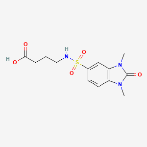 molecular formula C13H17N3O5S B2502772 4-(1,3-dimethyl-2-oxo-2,3-dihydro-1H-benzo[d]imidazole-5-sulfonamido)butanoic acid CAS No. 879646-06-7