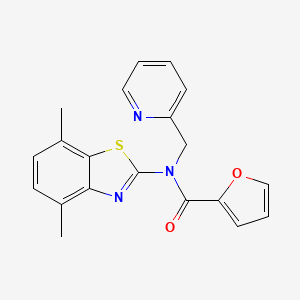 molecular formula C20H17N3O2S B2502773 N-(4,7-dimethylbenzo[d]thiazol-2-yl)-N-(pyridin-2-ylmethyl)furan-2-carboxamide CAS No. 900005-95-0