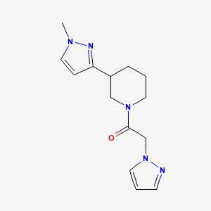 molecular formula C14H19N5O B2502777 1-(3-(1-methyl-1H-pyrazol-3-yl)piperidin-1-yl)-2-(1H-pyrazol-1-yl)ethanone CAS No. 2034556-73-3