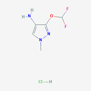 molecular formula C5H8ClF2N3O B2502778 3-(Difluoromethoxy)-1-methyl-1H-pyrazol-4-amine hydrochloride CAS No. 2041076-50-8