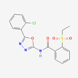 molecular formula C17H14ClN3O4S B2502779 N-[5-(2-氯苯基)-1,3,4-恶二唑-2-基]-2-乙磺酰基苯甲酰胺 CAS No. 886924-24-9