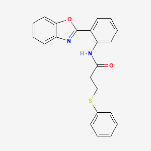 N-(2-(benzo[d]oxazol-2-yl)phenyl)-3-(phenylthio)propanamide