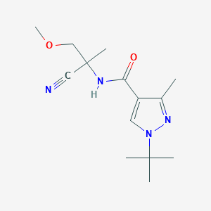 molecular formula C14H22N4O2 B2502785 1-Tert-butyl-N-(2-cyano-1-methoxypropan-2-yl)-3-methylpyrazole-4-carboxamide CAS No. 2261206-91-9