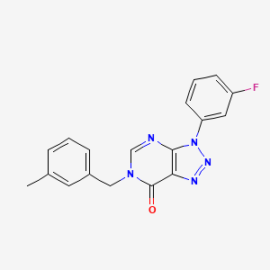 molecular formula C18H14FN5O B2502786 3-(3-Fluorophenyl)-6-[(3-methylphenyl)methyl]triazolo[4,5-d]pyrimidin-7-one CAS No. 893936-30-6