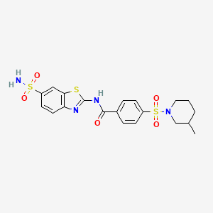 molecular formula C20H22N4O5S3 B2502798 4-((3-甲基哌啶-1-基)磺酰基)-N-(6-磺酰胺基苯并[d]噻唑-2-基)苯甲酰胺 CAS No. 683259-43-0