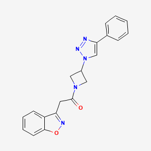 molecular formula C20H17N5O2 B2502800 2-(苯并[d]异恶唑-3-基)-1-(3-(4-苯基-1H-1,2,3-三唑-1-基)氮杂环丁-1-基)乙酮 CAS No. 2034446-83-6