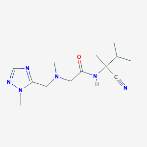 molecular formula C13H22N6O B2502802 N-(1-cyano-1,2-dimethylpropyl)-2-{methyl[(1-methyl-1H-1,2,4-triazol-5-yl)methyl]amino}acetamide CAS No. 1376152-40-7