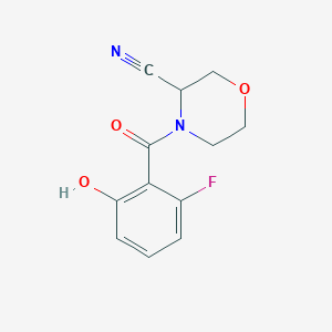 molecular formula C12H11FN2O3 B2502805 4-(2-Fluoro-6-hydroxybenzoyl)morpholine-3-carbonitrile CAS No. 1825627-33-5