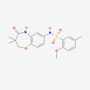 N-(3,3-dimethyl-4-oxo-2,3,4,5-tetrahydrobenzo[b][1,4]oxazepin-7-yl)-2-methoxy-5-methylbenzenesulfonamide