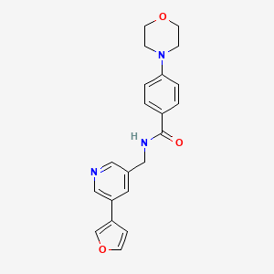 molecular formula C21H21N3O3 B2502819 N-((5-(呋喃-3-基)吡啶-3-基)甲基)-4-吗啉苯甲酰胺 CAS No. 2034235-54-4