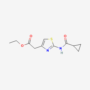 molecular formula C11H14N2O3S B2502821 2-(2-(环丙烷甲酰胺)噻唑-4-基)乙酸乙酯 CAS No. 940122-97-4