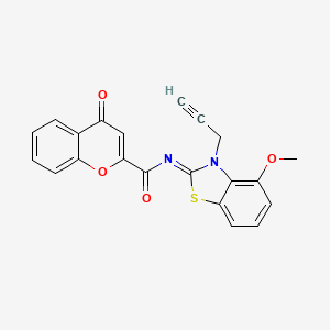 molecular formula C21H14N2O4S B2502825 N-(4-methoxy-3-prop-2-ynyl-1,3-benzothiazol-2-ylidene)-4-oxochromene-2-carboxamide CAS No. 868377-98-4