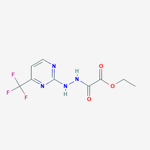 molecular formula C9H9F3N4O3 B2502828 Ethyl 2-oxo-2-{2-[4-(trifluoromethyl)pyrimidin-2-yl]hydrazino}acetate CAS No. 648427-25-2