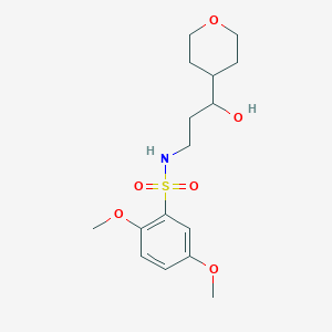 molecular formula C16H25NO6S B2502830 N-(3-hydroxy-3-(tetrahydro-2H-pyran-4-yl)propyl)-2,5-dimethoxybenzenesulfonamide CAS No. 2034484-43-8