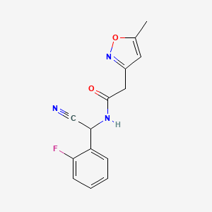 N-[Cyano-(2-fluorophenyl)methyl]-2-(5-methyl-1,2-oxazol-3-yl)acetamide