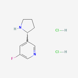 molecular formula C9H13Cl2FN2 B2502837 (R)-3-氟-5-(吡咯烷-2-基)吡啶二盐酸盐 CAS No. 1260845-74-6