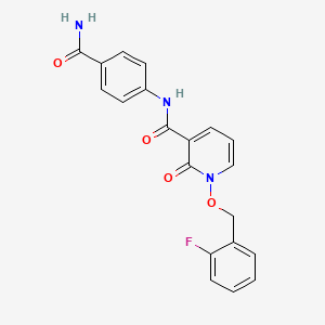 N-(4-carbamoylphenyl)-1-[(2-fluorophenyl)methoxy]-2-oxopyridine-3-carboxamide